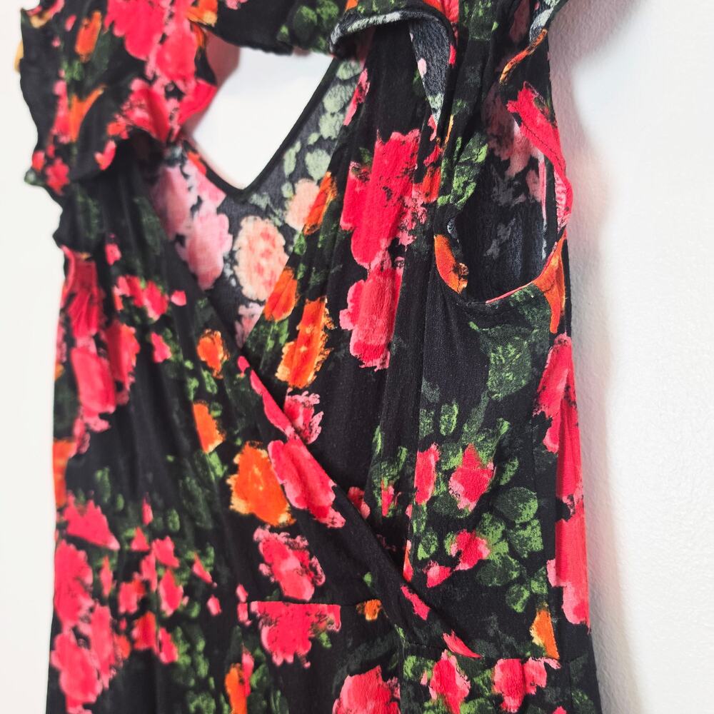 Anthropologie Tracy Reese Laurete Black Floral Jumpsuit Medium Boho Cottagecore - Picture 6 of 10